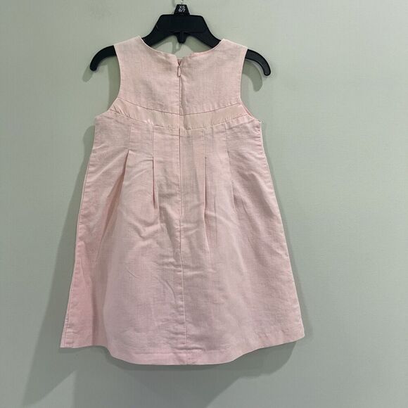 Old Navy Pink Toddler Linen Sleeveless Dress Size 3t Long Length - Picture 2 of 6